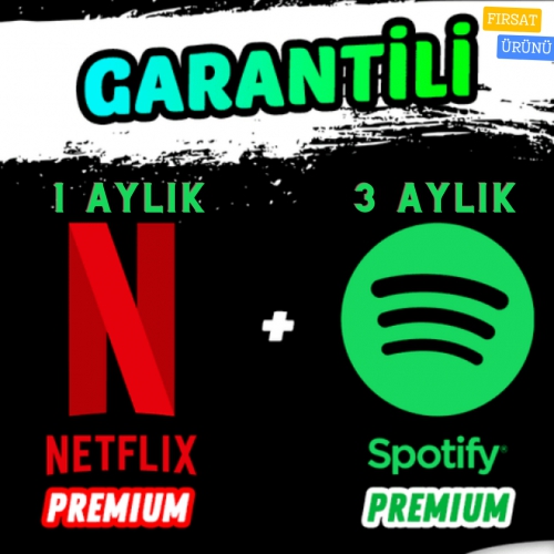  ⭐OTO TESLİMAT İKİLİ PREMİUM PAKET Netflix - 3 Aylık Spotify Premium + Sorunsuz Garanti